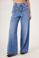 Calça Pantalona Azul Jeans Yacamim R5/6