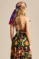 Cropped Lenço Com Amarração Nas Costas Preto Yacamim A26