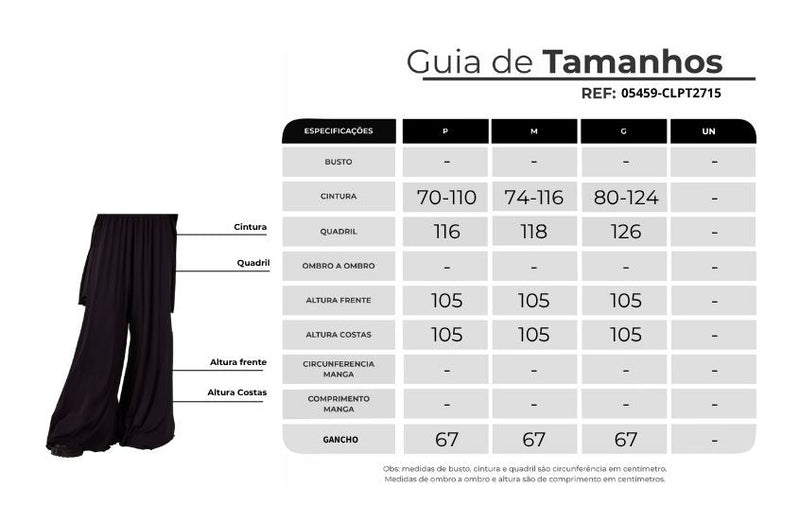 Calça Pantalona Preta Yacamim G2