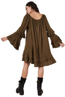 Vestido Curto Ombro A Ombro Verde Escuro Yacamim E23