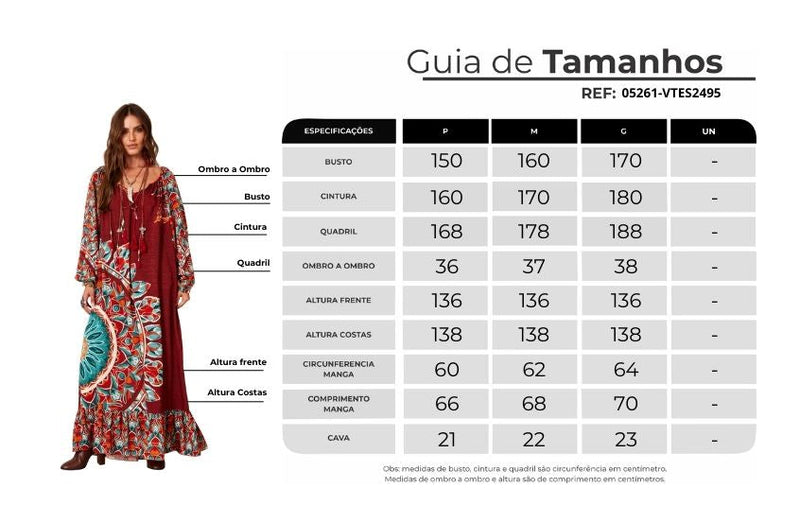 Vestido Longo Terracota Estampa De Mandalas Yacamim E2