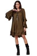 Vestido Curto Ombro A Ombro Verde Escuro Yacamim E23