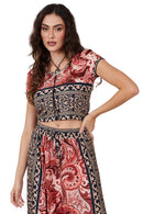 Blusa Cropped Estampa Cashmere Yacamim A27