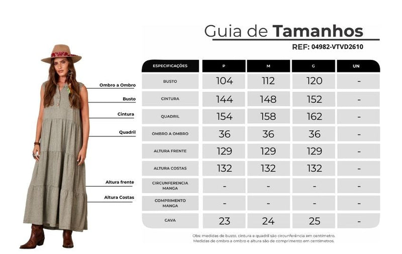 Vestido Longo Regata 3 Babados De Linho Verde Yacamim D1