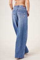 Calça Jumbo Azul Jeans Yacamim R10