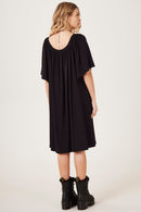 Vestido Curto Decote Ombro A Ombro Preto Yacamim D19