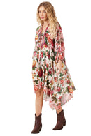 Vestido Curto De Tule Manga 3/8 Rosa Patchwork Yacamim E5