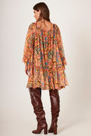 Vestido Curto De Tule Ciganinha Salmão Yacamim D24