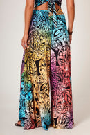 Calça Pantalona De Malha Estampa Digital De Batik Yacamim G8