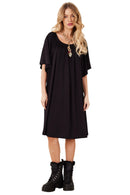 Vestido Curto Decote Ombro A Ombro Preto Yacamim D19