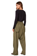 Calça Saruel Com Bolsões Verde Musgo Yacamim G1