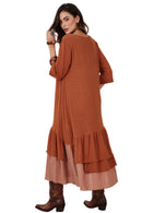 Vestido Midi Caramelo Escuro Yacamim C26