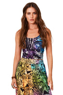 Top Cropped Com Amarração Nas Costas Estampa Batik Yacamim F14