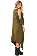 Vestido Curto Com Pontas Laterais Verde Musgo Yacamim E6