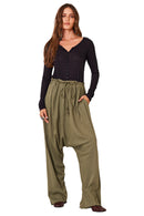 Calça Saruel Com Bolsões Verde Musgo Yacamim G1