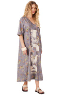 Vestido Camisetão Midi Cinza Estampa Love Yacamim E25