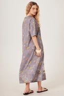 Vestido Camisetão Midi Cinza Estampa Love Yacamim E25