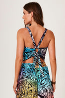 Top Cropped Com Amarração Nas Costas Estampa Batik Yacamim F14