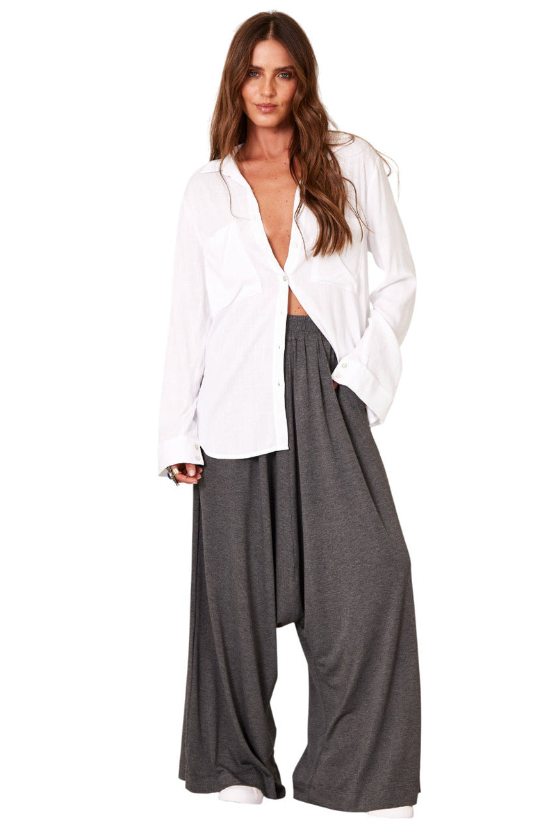 Calça Saruel De Malha Cinza Escuro Yacamim H4