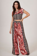 Calça Pantalona Estampa Cashmere Yacamim A26