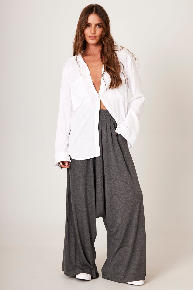 Calça Saruel De Malha Cinza Escuro Yacamim H4