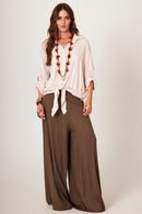 Calça Pantalona Verde Musgo Yacamim I10