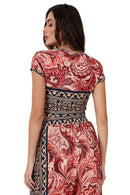 Blusa Cropped Estampa Cashmere Yacamim A27