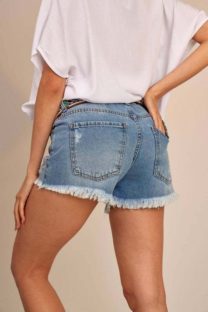 Shorts Jeans Azul Escuro Yacamim H2
