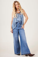 Calça Pantalona Azul Jeans Yacamim R5/6