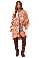 Vestido Curto Com Crochê Rosa Patchwork Estampa Cashmere Yacamim C16