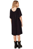 Vestido Curto Decote Ombro A Ombro Preto Yacamim D19