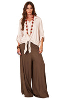 Calça Pantalona Verde Musgo Yacamim I10