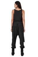 Calça Com Bolsos E Faixa De Regulagem Preta Yacamim A24