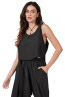 Regata Cropped Preta Yacamim A25