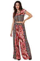 Calça Pantalona Estampa Cashmere Yacamim A26