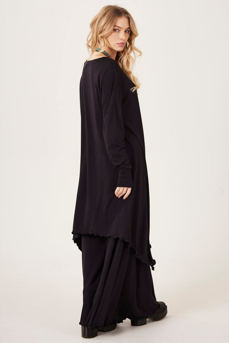 Vestido Curto Com Pontas Laterais Preto Yacamim E15