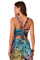 Top Cropped Com Amarração Nas Costas Estampa Batik Yacamim F14
