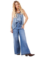 Calça Pantalona Azul Jeans Yacamim R5/6