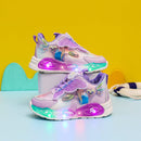 Tênis Infantil Borboletas Luzes Frozen