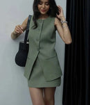 Conjunto Alfaiataria Feminino Short e Blusa - Manuella Verde