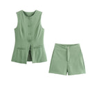Conjunto Alfaiataria Feminino Short e Blusa - Manuella Verde