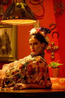 Vestido Curto De Tule Manga 3/8 Rosa Patchwork Yacamim E5