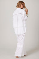 Calça Broderie Com Rendas Branca Yacamim A17