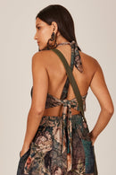 Cropped De Malha Lenço Estampa Digital Yacamim A27