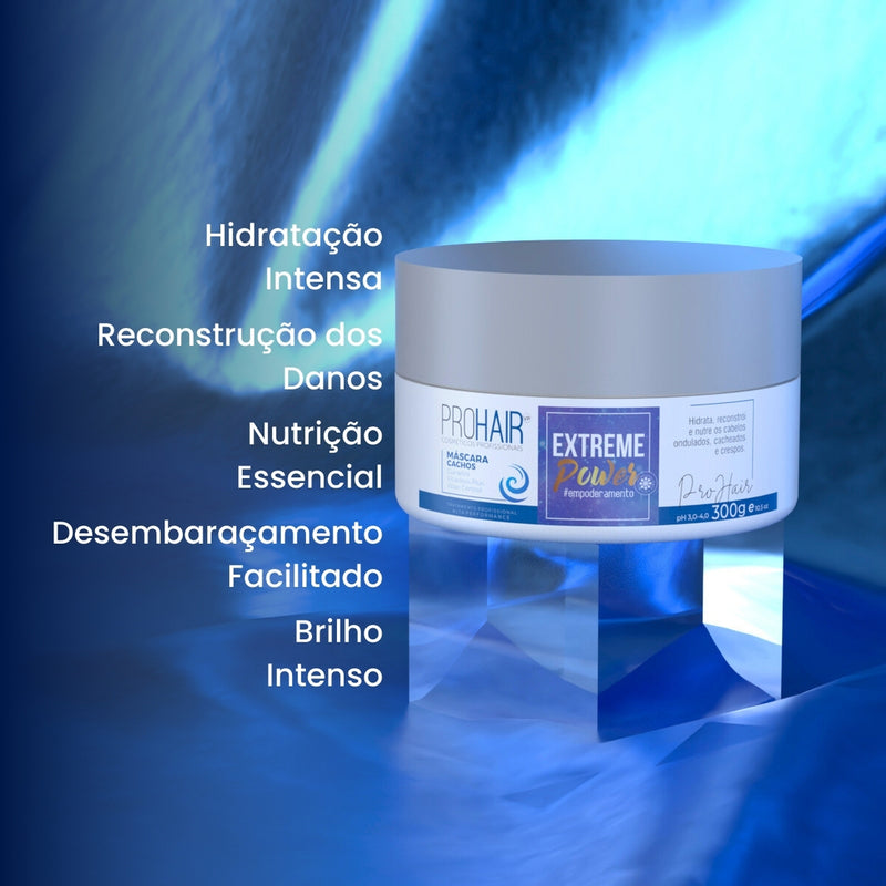 Máscara De Tratamento Para Cabelos Cacheados Extreme Power 300g