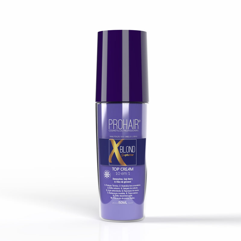 Fluido Top Cream 10 em 1 -Proteção e Correção dos Fios loiros Xblond Supreme - 150ML