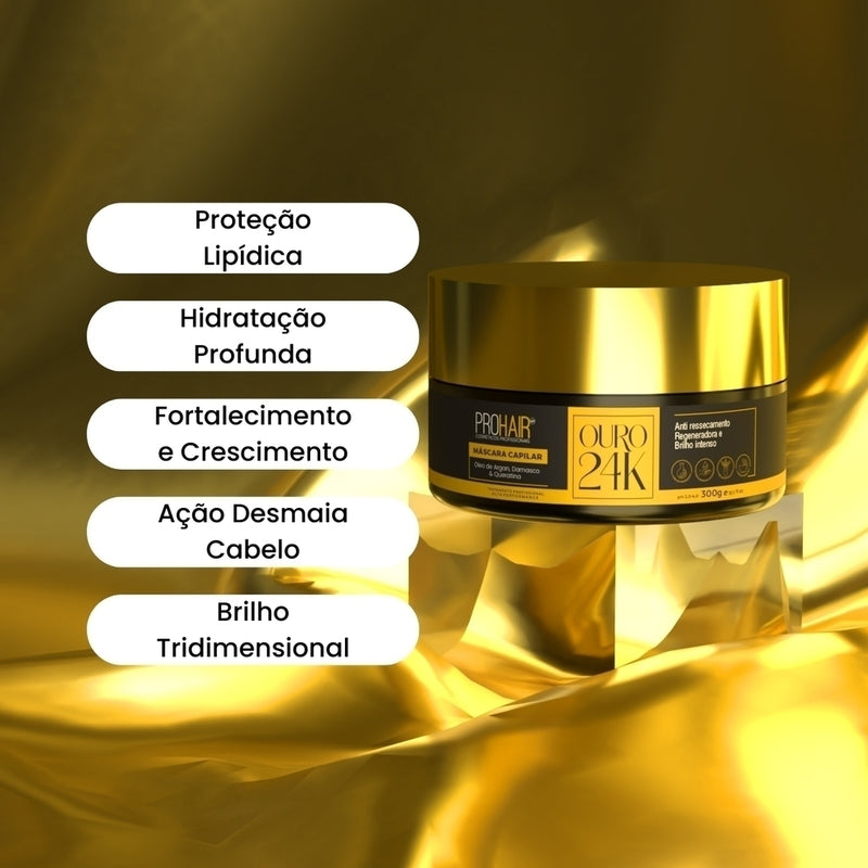 Máscara de Tratamento Ouro 24K 300g - ProHair