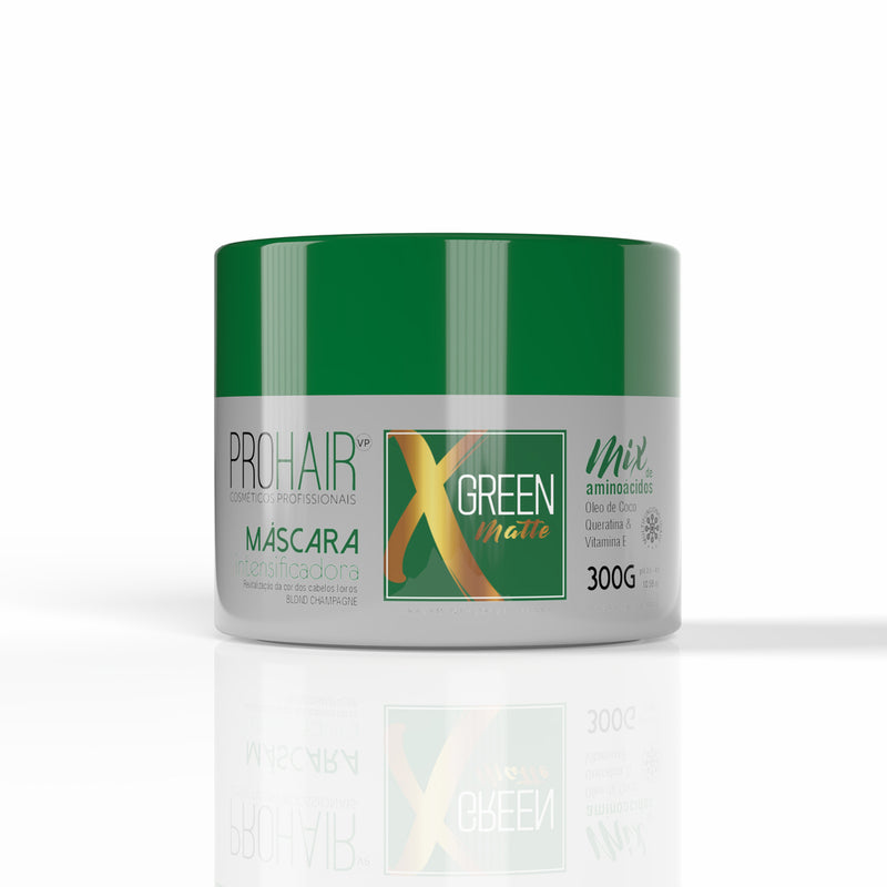 Máscara Matizadora Para Cabelos Loiros Champanhe Green Matte 300g Prohair