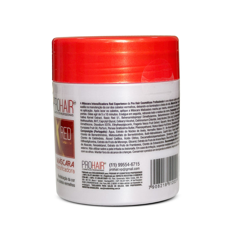 Máscara Matizadora Para Cabelos Vermelhos Red Experience 500g Prohair