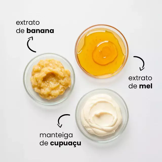 Kit Shampoo, Condicionador e Máscara Banana e Mel 300g